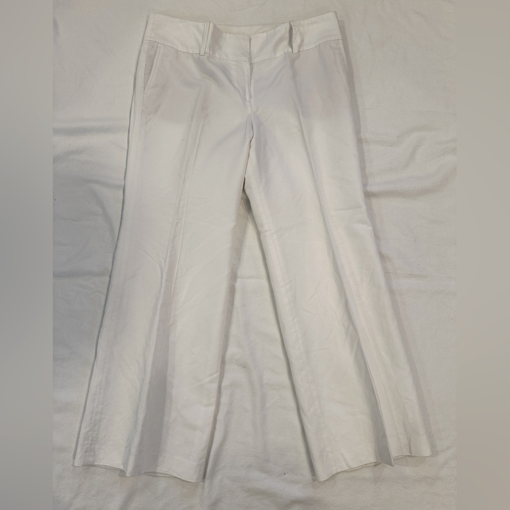 ANN TAYLOR “Signature Fit” White Linen Blend Pants